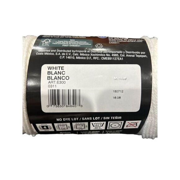 Red Heart super saver with pattern white 1039 7oz 1 skein 4M - Picture 5 of 8